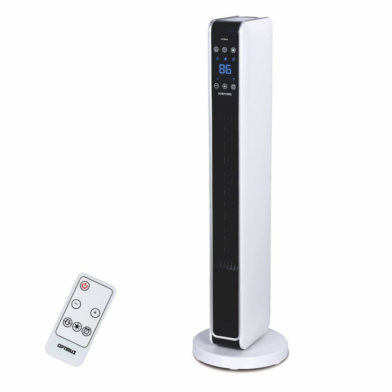 Optimus 29 in. Oscillating Tower Heater w/ Digital Temperature Readout & Remote - ClicBox